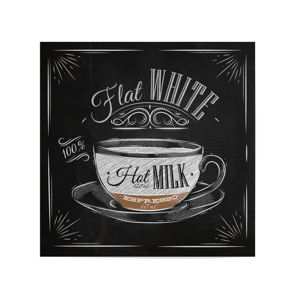 Poster 20x20 cm "Flat White Kreide" artboxONE - Typografie,Essen & Trinken