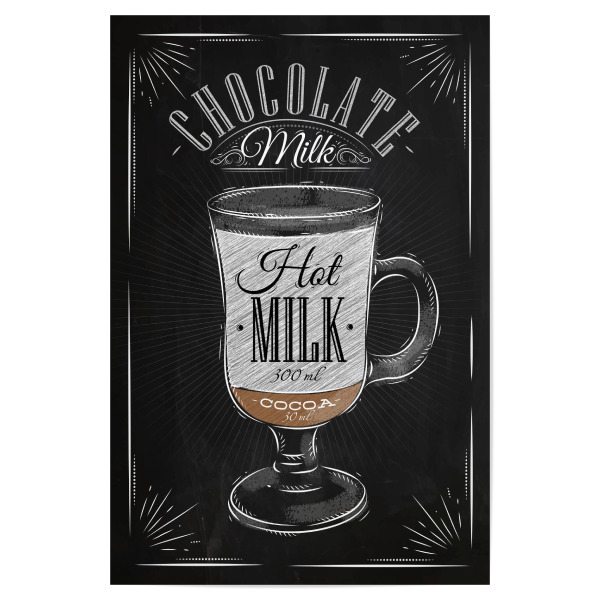 Poster 30x20 cm "Schokoladenmilch Kreide" artboxONE - Typografie,Essen & Trinken