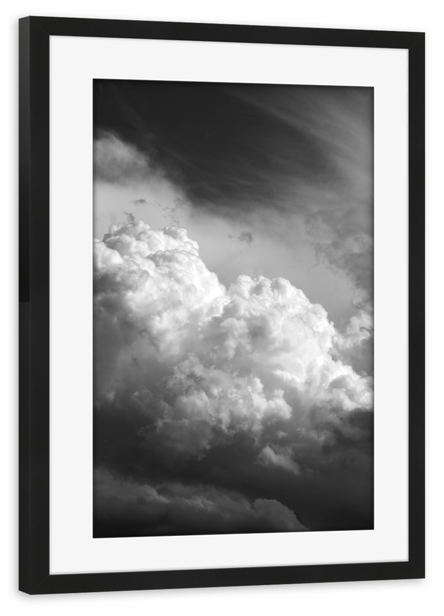 Poster mit Rahmen schwarz "Black and White Cloud photo" artboxONE - Natur,Schwarzweiß