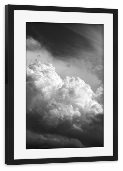 Poster mit Rahmen schwarz "Black and White Cloud photo" artboxONE - Natur,Schwarzweiß