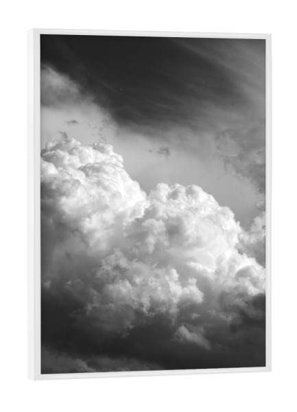 Poster mit weißem Rahmen "Black and White Cloud photo" artboxONE - Natur,Schwarzweiß