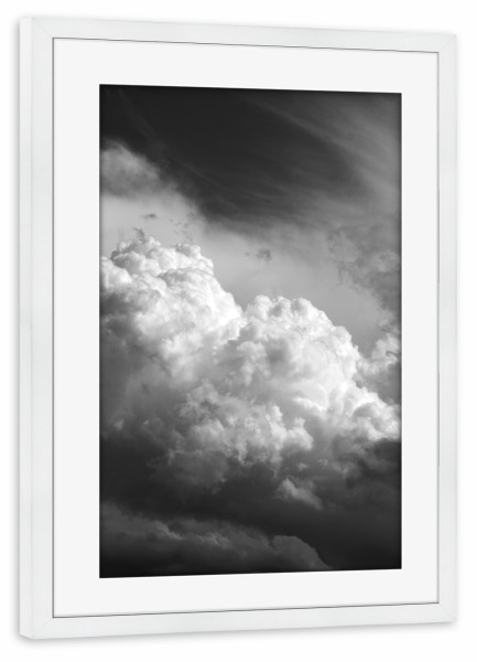 Poster mit Rahmen weiß "Black and White Cloud photo" artboxONE - Natur,Schwarzweiß