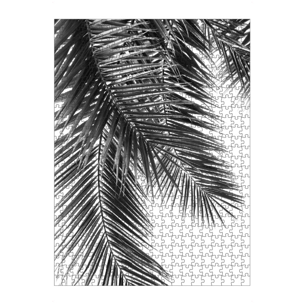 Puzzle Ravensburger "Black and White Palm Leaves" artboxONE - Natur,Floral,Schwarzweiß