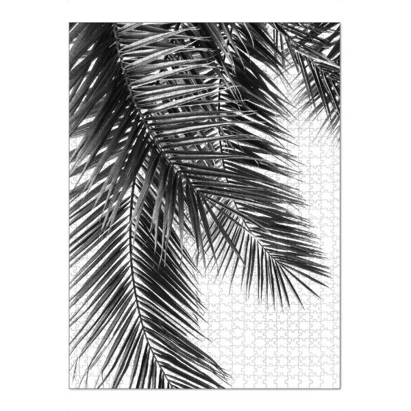 Puzzle Ravensburger "Black and White Palm Leaves" artboxONE - Natur,Floral,Schwarzweiß
