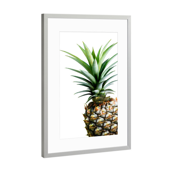 Poster mit Rahmen Silber "Pineapple Colour" artboxONE - Natur,Floral - Tropisch,Ananas,Natur,Obst,Ananas,Frucht,Gesund,Gesund,Vegan,Obst