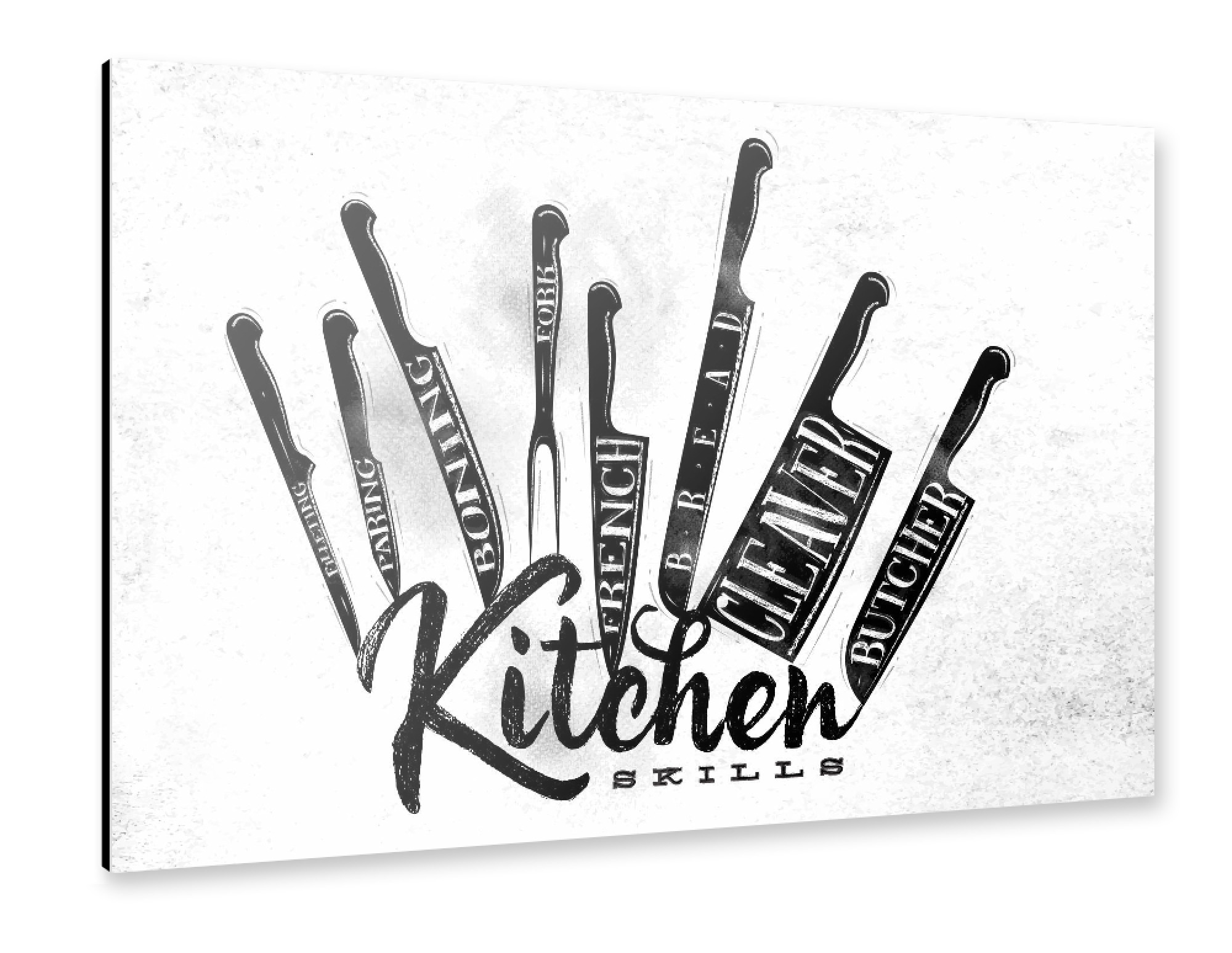 Alu-Dibond "Fleisch Schneidemesser (wb)" 75x50 cm artboxONE