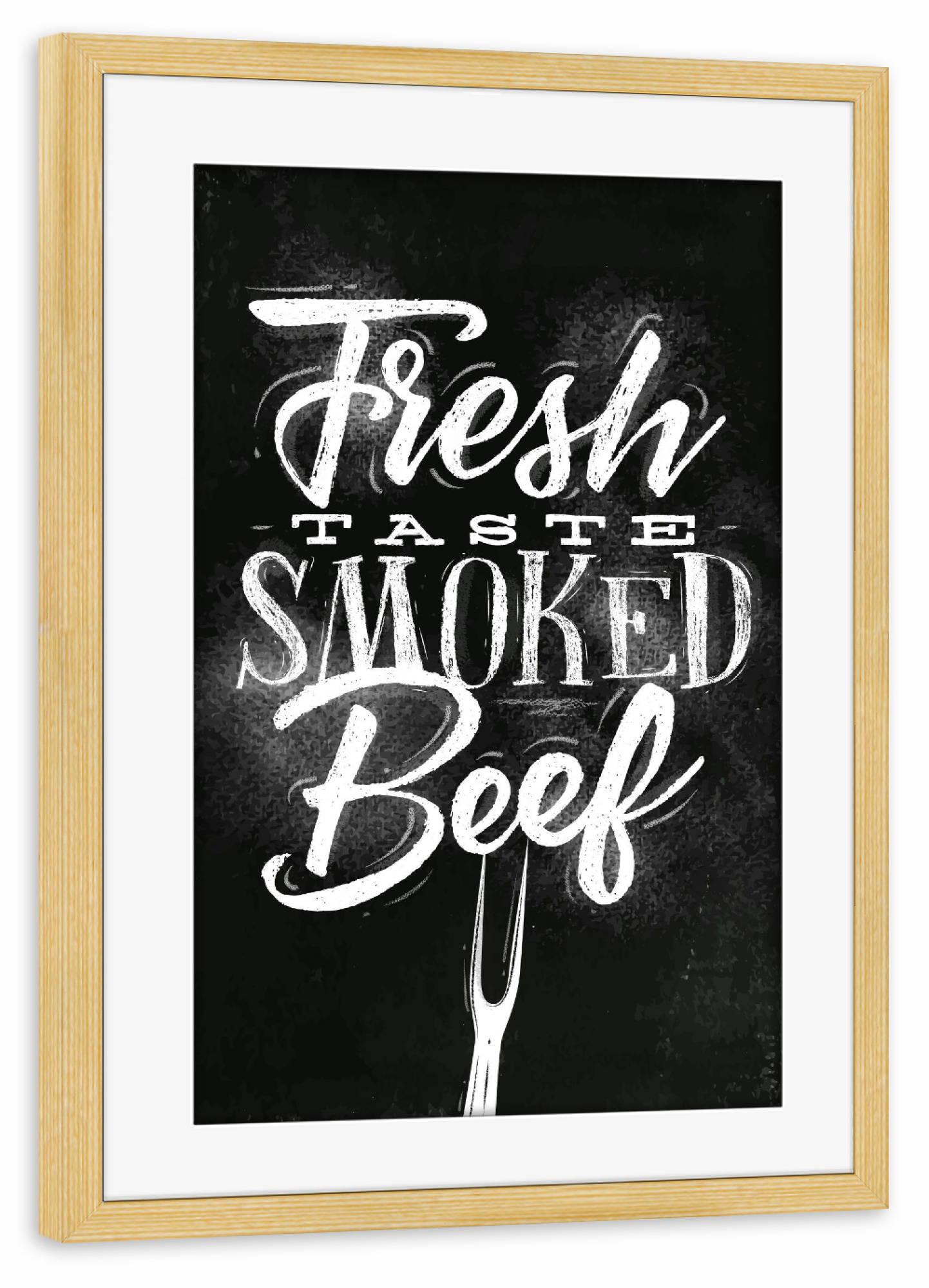 Poster mit Rahmen kiefer "Fresh Taste (bw)" artboxONE - Typografie,Essen & Trinken