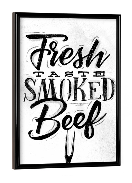 Poster mit schwarzem Rahmen "Fresh Taste (wb)" artboxONE - Typografie,Essen & Trinken