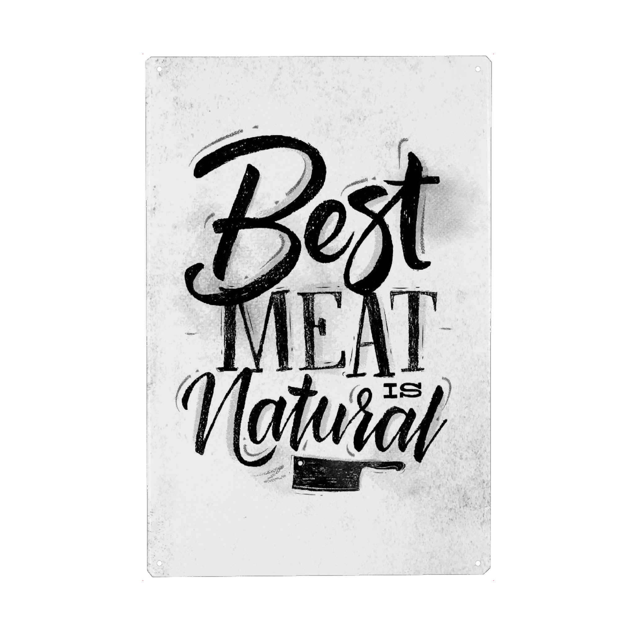 Holzbild "Best Meat is natural" artboxONE - Typografie,Essen & Trinken