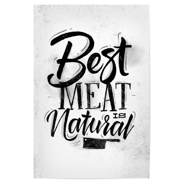 Poster 30x20 cm "Best Meat is natural" artboxONE - Typografie,Essen & Trinken