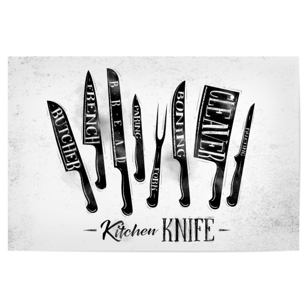 Poster "Meat cutting knives" artboxONE - Essen & Trinken - Messer,Kochen,Küche,Schneiden,Brot,Fleisch,Fisch,Gemüse,Obst,Metzger,Gastronomie