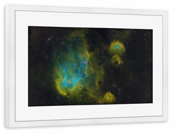 Poster mit Rahmen weiß "Running Chicken Nebula" artboxONE - Natur,Fiktion,Galaxy