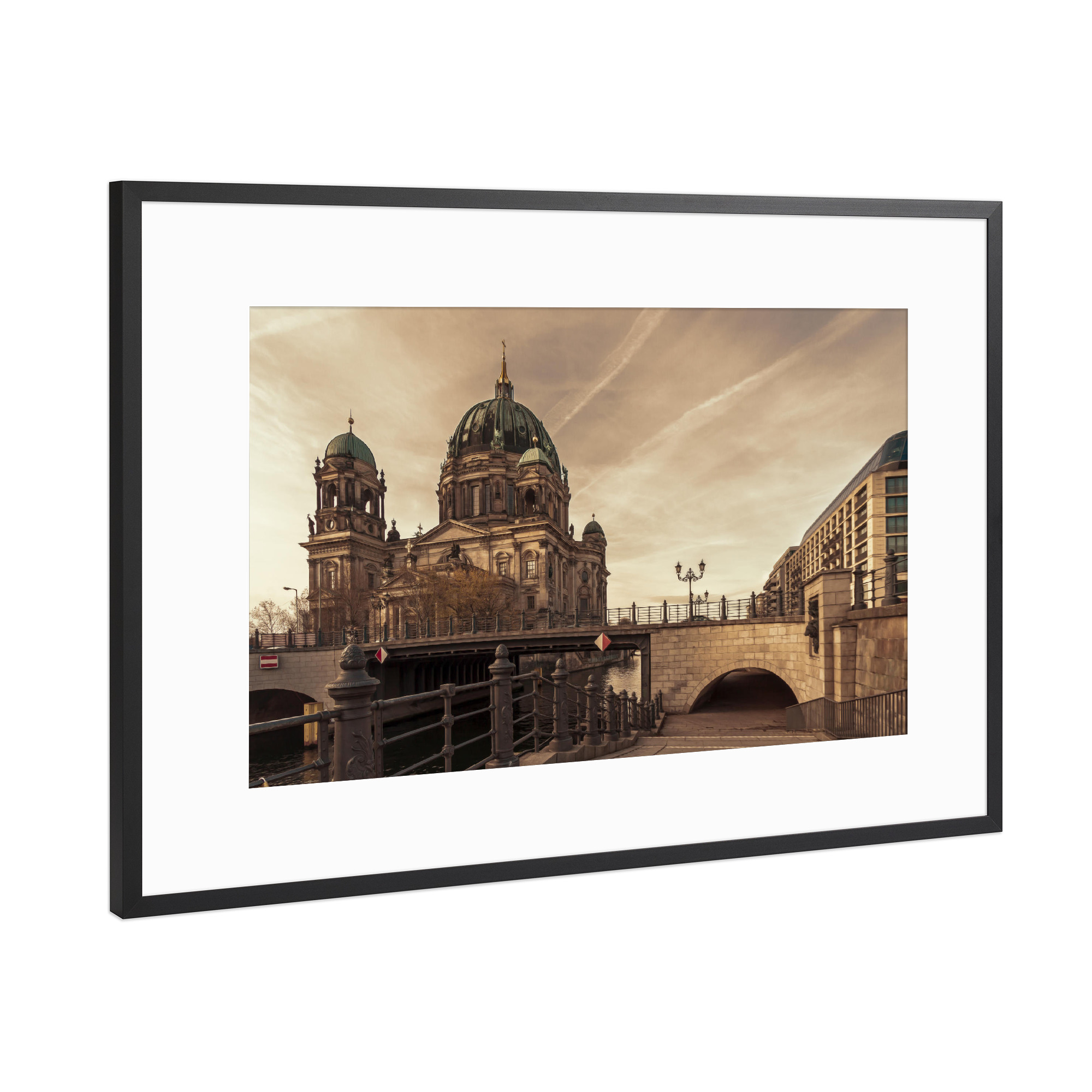 Poster mit Rahmen Schwarz (Metallic) "Berliner Dom" artboxONE - Städte,Städte / Berlin,Architektur