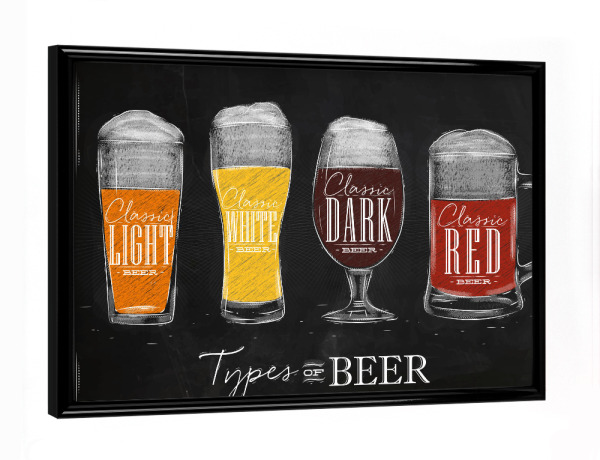 Poster mit schwarzem Rahmen "Bier Glas" artboxONE - Essen & Trinken