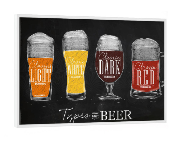 Poster mit weißem Rahmen "Bier Glas" artboxONE - Essen & Trinken