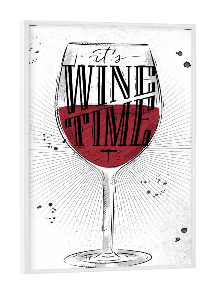 Poster mit weißem Rahmen "Wein Glas" artboxONE - Essen & Trinken,Fashion