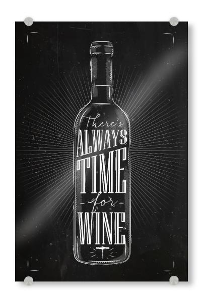 Acrylglasbild "Weinflasche" artboxONE - Essen & Trinken,Schwarzweiß