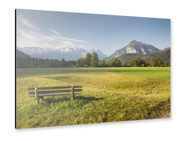 Alu-Dibond "Farchanter Zugspitzblick" 30x20 cm artboxONE