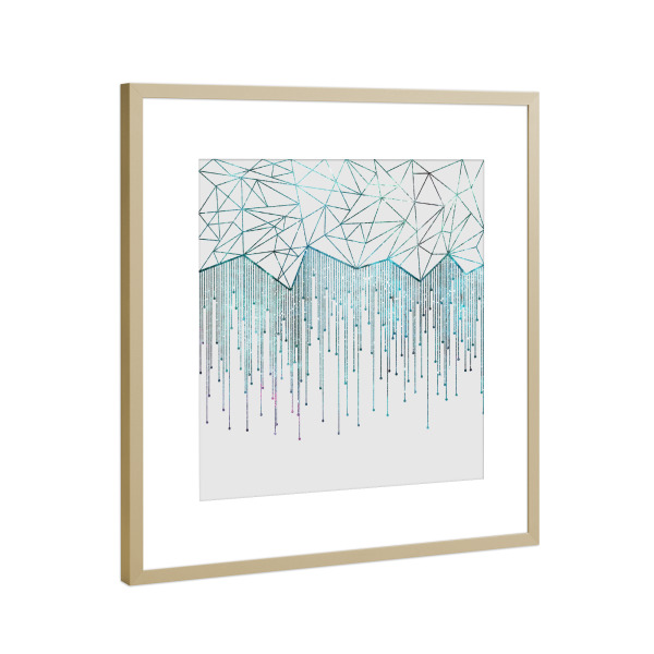 Poster mit Rahmen Gold "Colorful geometric II" artboxONE - Abstrakt,Geometrie