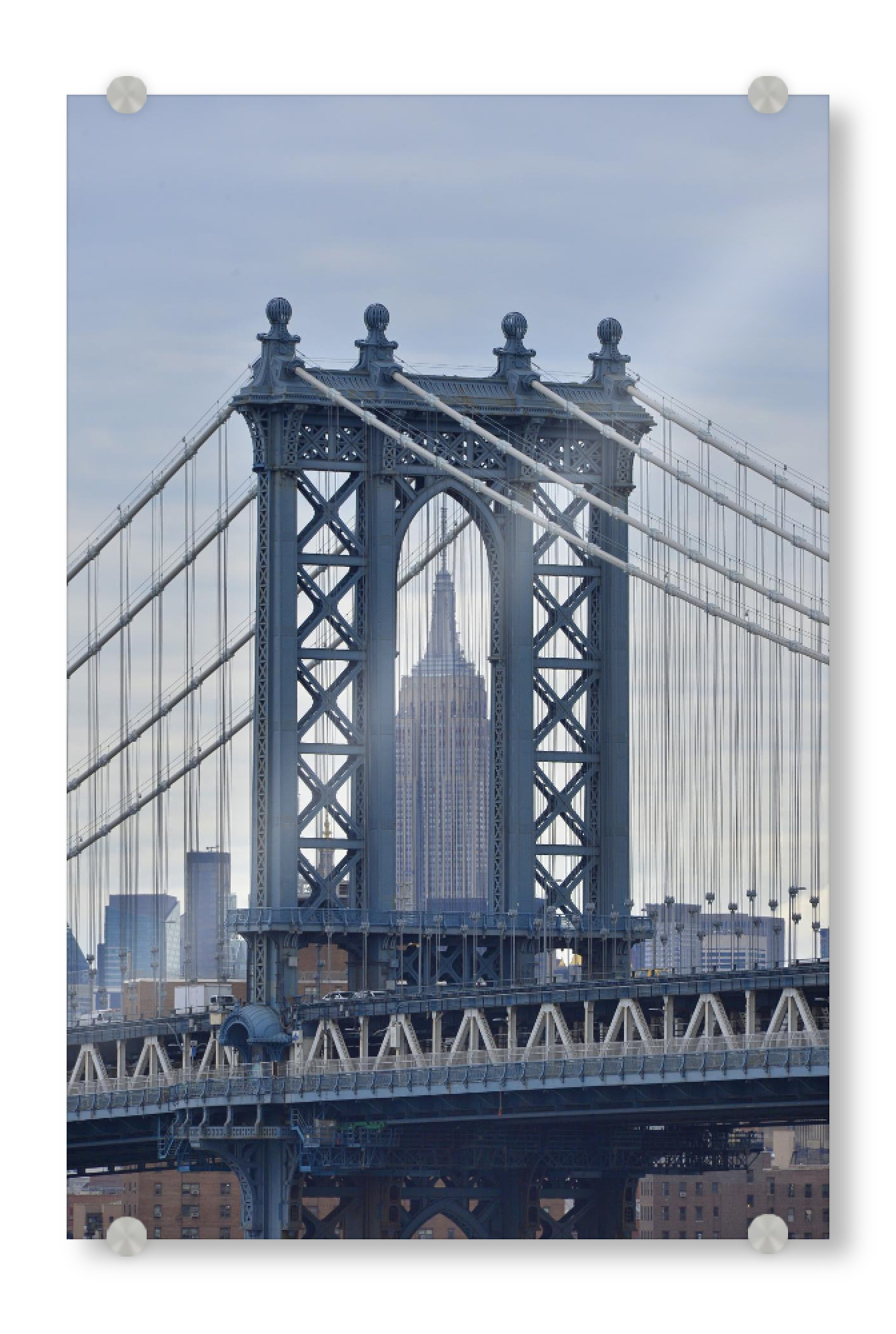 Acrylglasbild "Manhattan Bridge und Empire State Building" artboxONE - Städte / New York - Nyc,Manhattan bridge,Empire state building,Manhattan