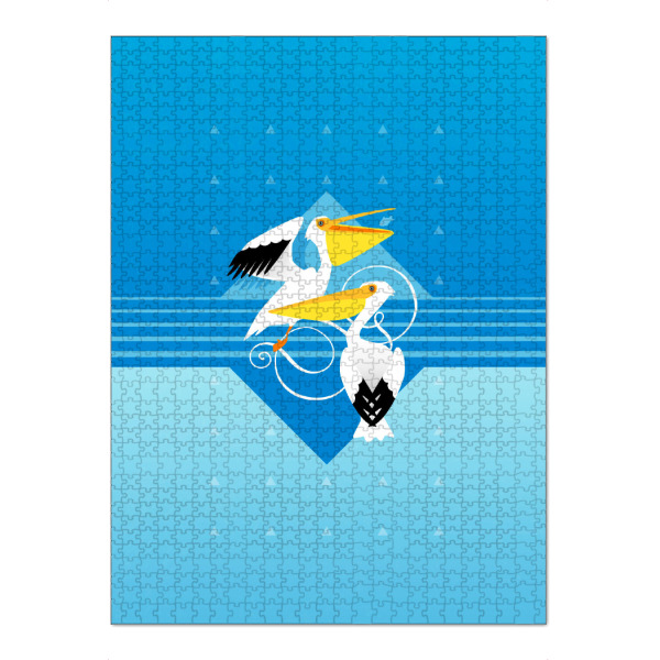 Puzzle Ravensburger "Pretty Pelicans" artboxONE - Tiere,Geometrie