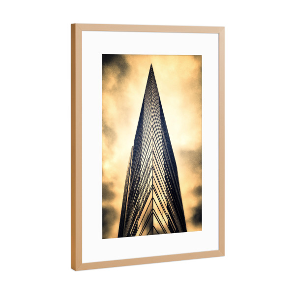 Poster mit Rahmen Kupfer "Metropolis 4" artboxONE - Städte / Berlin,Schwarzweiß,Architektur