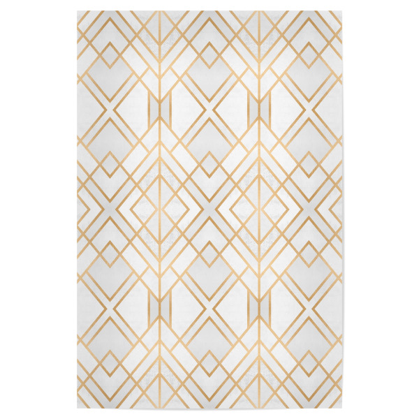 Poster "Golden Geo" artboxONE - Abstrakt,Geometrie - Pattern,Geometric,Gold,White,Linien