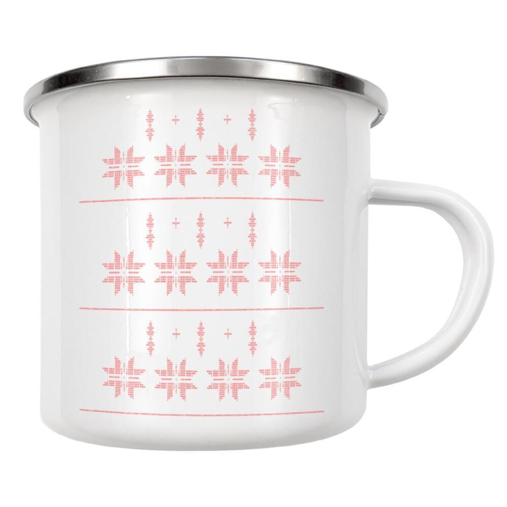 Emaille Tasse "Binary Xmas Stars Red" artboxONE - Weihnachten