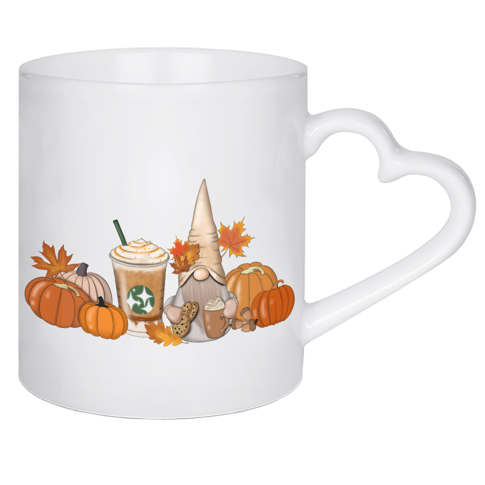 Herztasse "Kürbis-Design | Herbstzwerge" artboxONE - Fiktion,Essen & Trinken / Obst & Gemüse,Halloween,Lustig