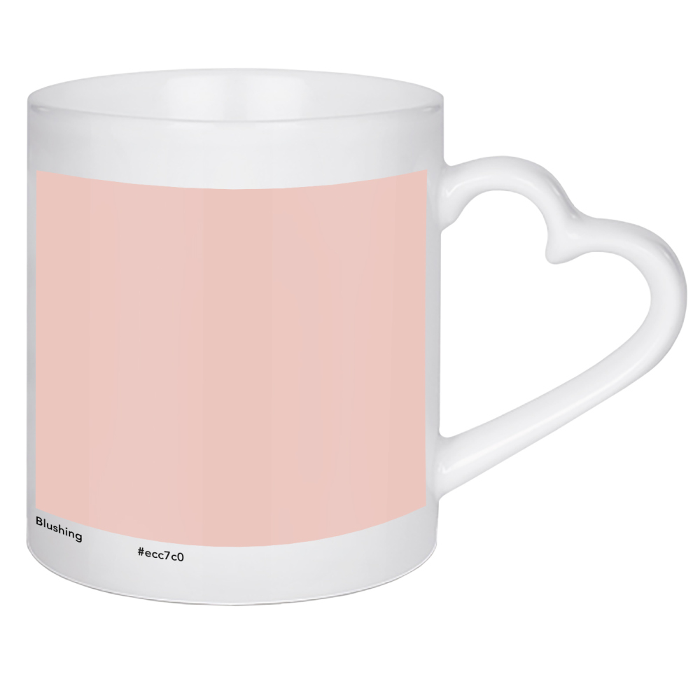 Herztasse "Blushing" artboxONE - Typografie,Abstrakt - Blushing,Farbe,Farbcode,Pink,Minimalistisch,Shade