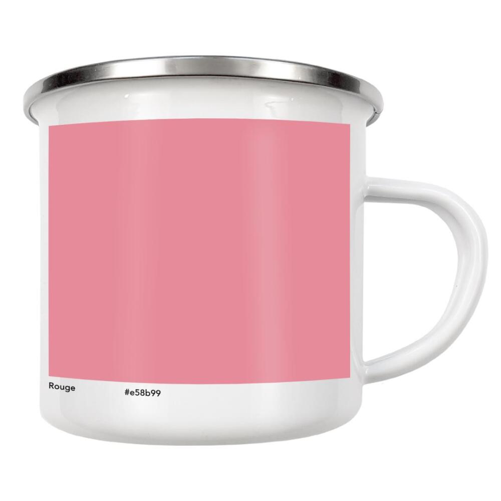 Emaille Tasse "Rouge" artboxONE - Typografie,Abstrakt - Pink,Rouge,Farbcode,Farbe,Minimalistisch,Shade