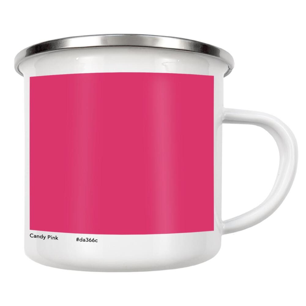 Emaille Tasse "Candy Pink" artboxONE - Typografie,Abstrakt - Candy pink,Shade,Pink,Farbe,Farbcode,Minimalistisch