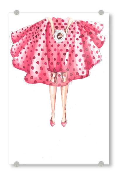 Acrylglasbild "Morning Coffee" artboxONE - Fashion - Kaffee,Mode,Mode,Mode illustration,Morgen,Rosa,Kaffee,Fashionista,Morgen,Frühstück