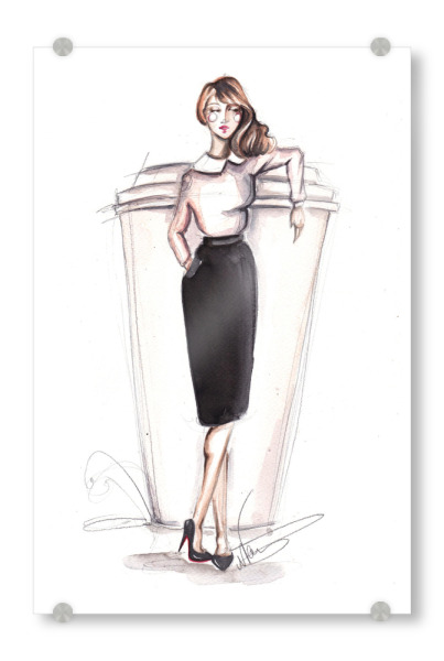 Acrylglasbild "Coffee Please" artboxONE - Schwarzweiß,Fashion