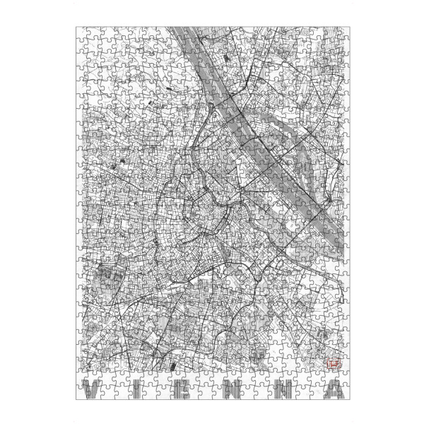 artboxONE Puzzle "Vienna, Österreich 2" artboxONE - Städte,Schwarzweiß,Städte / Wien,Kartografie