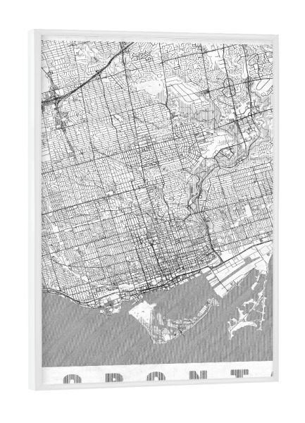 Poster mit weißem Rahmen "Toronto, Kanada 2" artboxONE - Städte,Schwarzweiß,Kartografie - Karte,Stadt,Straße,Plakat,Plan,Map,Street,Toronto,Kanada