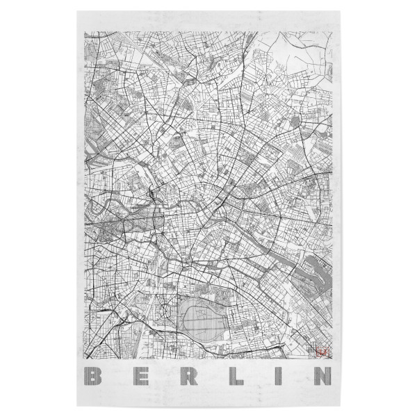 Poster 30x20 cm "Berlin, Deutschland" artboxONE - Städte,Städte / Berlin,Schwarzweiß,Kartografie