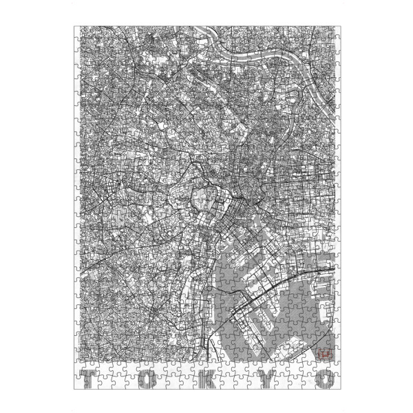 artboxONE Puzzle "Tokio, Japan" artboxONE - Städte,Schwarzweiß,Städte / Tokio,Kartografie - Karte,Stadt,Straße,Plakat,Plan,Map,Street,Tokio,Japan