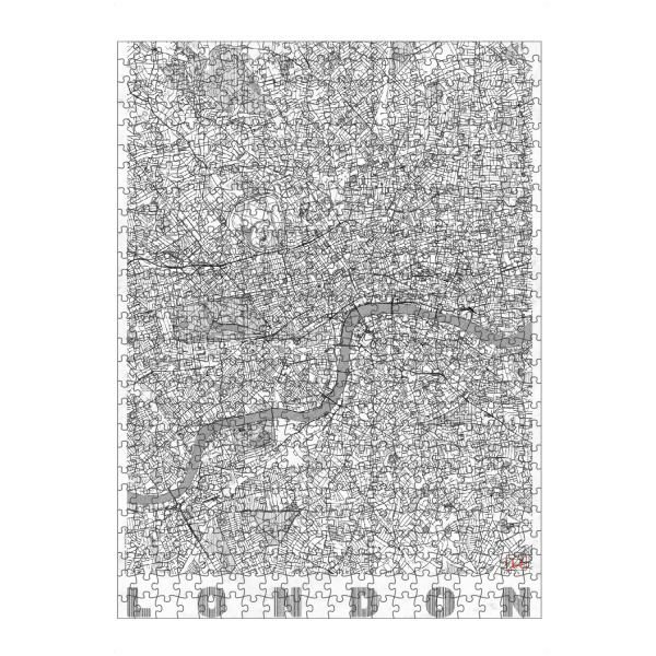 artboxONE Puzzle "London, Großbritannien" artboxONE - Städte,Städte / London,Schwarzweiß,Kartografie