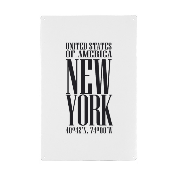 Metall Poster "New York Poster" artboxONE - Städte / New York,Typografie,Schwarzweiß,Fashion