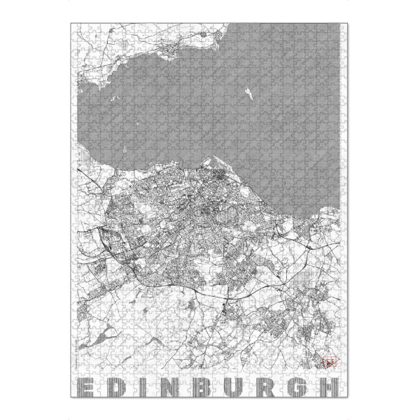 Puzzle Ravensburger "Edinburgh, Großbritannien 2" artboxONE - Städte,Schwarzweiß,Kartografie