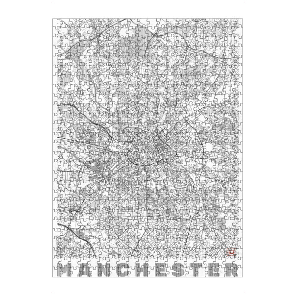 Puzzle Ravensburger "Manchester, Großbritannien 2" artboxONE - Städte,Schwarzweiß,Kartografie