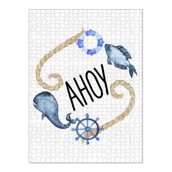 Puzzle Ravensburger "Ahoy Print" artboxONE - Für Kinder,Schwarzweiß