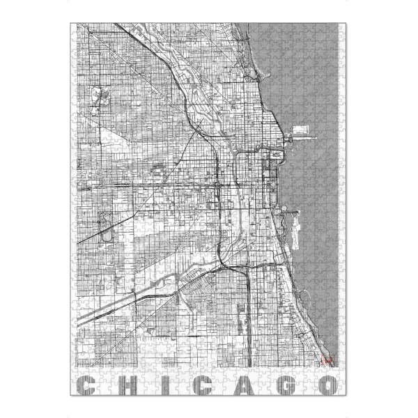 Puzzle Ravensburger "Chicago, USA 2" artboxONE - Städte,Schwarzweiß,Städte / Chicago,Kartografie