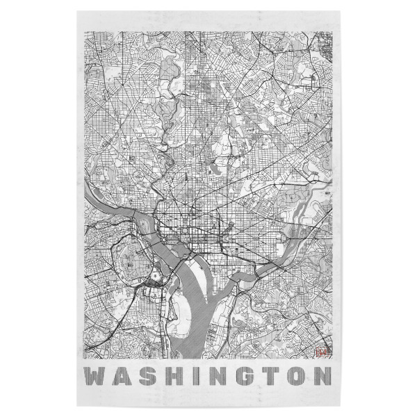 Poster "Washington, USA 2" artboxONE - Städte,Schwarzweiß,Städte / Washington,Kartografie - Karte,Stadt,Straße,Plakat,Plan,Map,Street,Washington,Usa