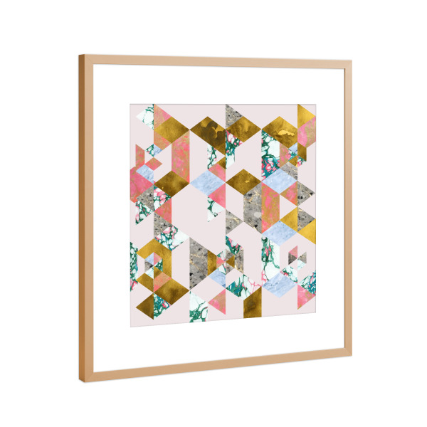 Poster mit Rahmen Kupfer "Geometry of Love" artboxONE - Geometrie