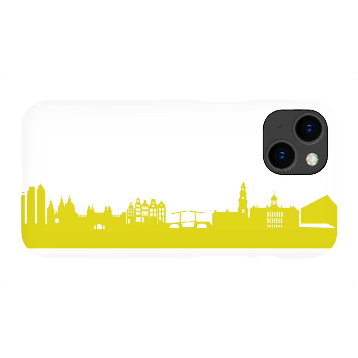 iPhone "Amsterdam 06 Skyline Spring-Green Print monochrome" Premium-Case Handyhülle artboxONE