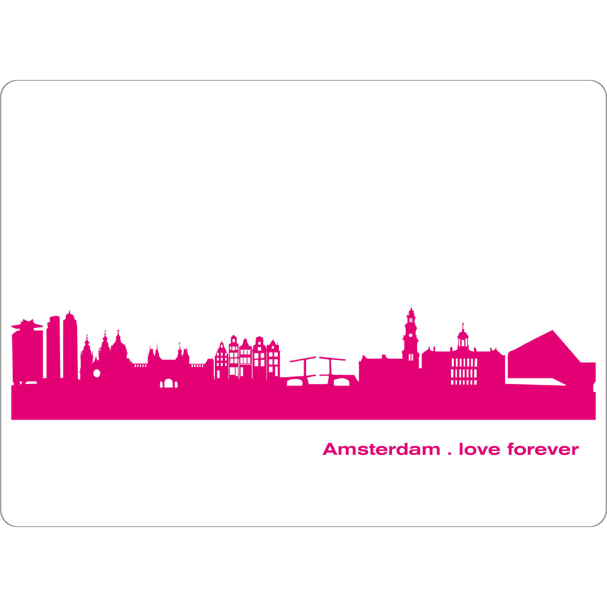 Tischset "Amsterdam 04 Pink Skyline Pink Print monochrome" artboxONE - Städte,Reise,Abstrakt,Architektur,Liebe,Weihnachten,Städte / Amsterdam