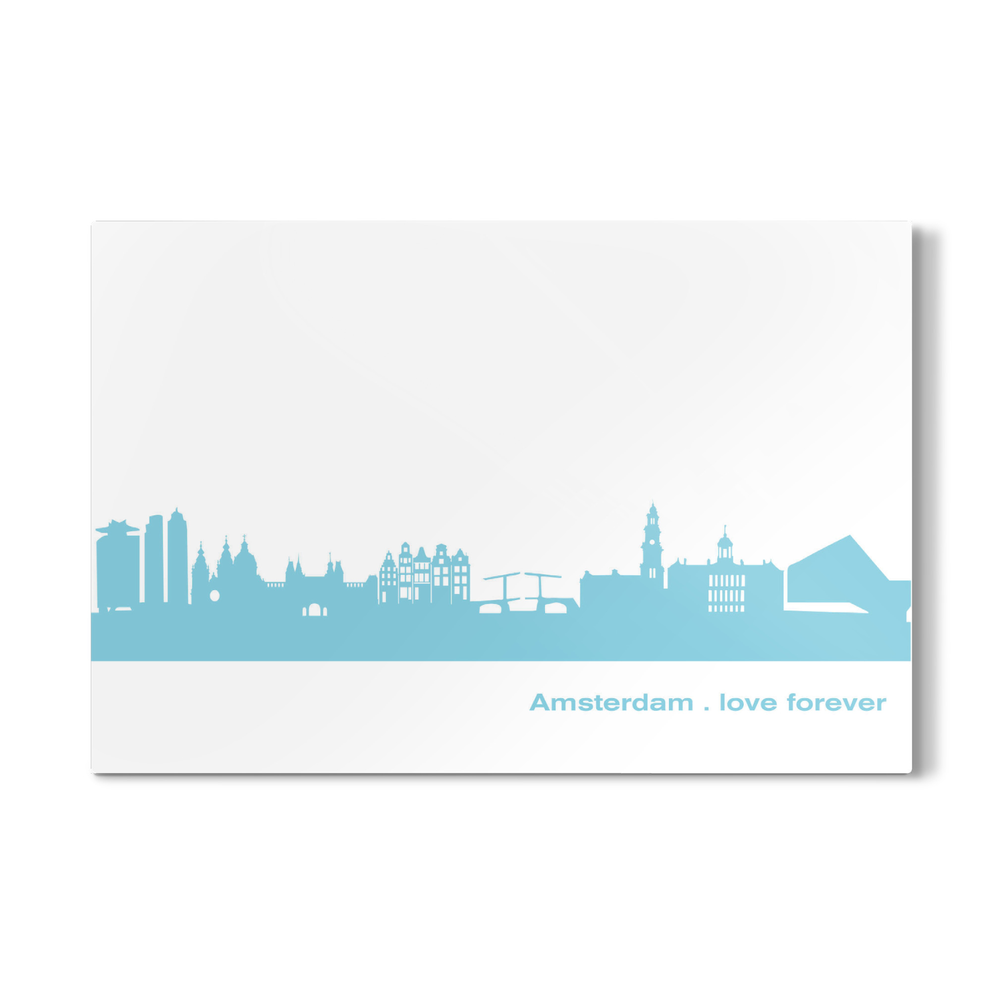 Galerie-Print "Amsterdam 08 Skyline Pastel-Blue Print monochrome" 75x50 cm artboxONE