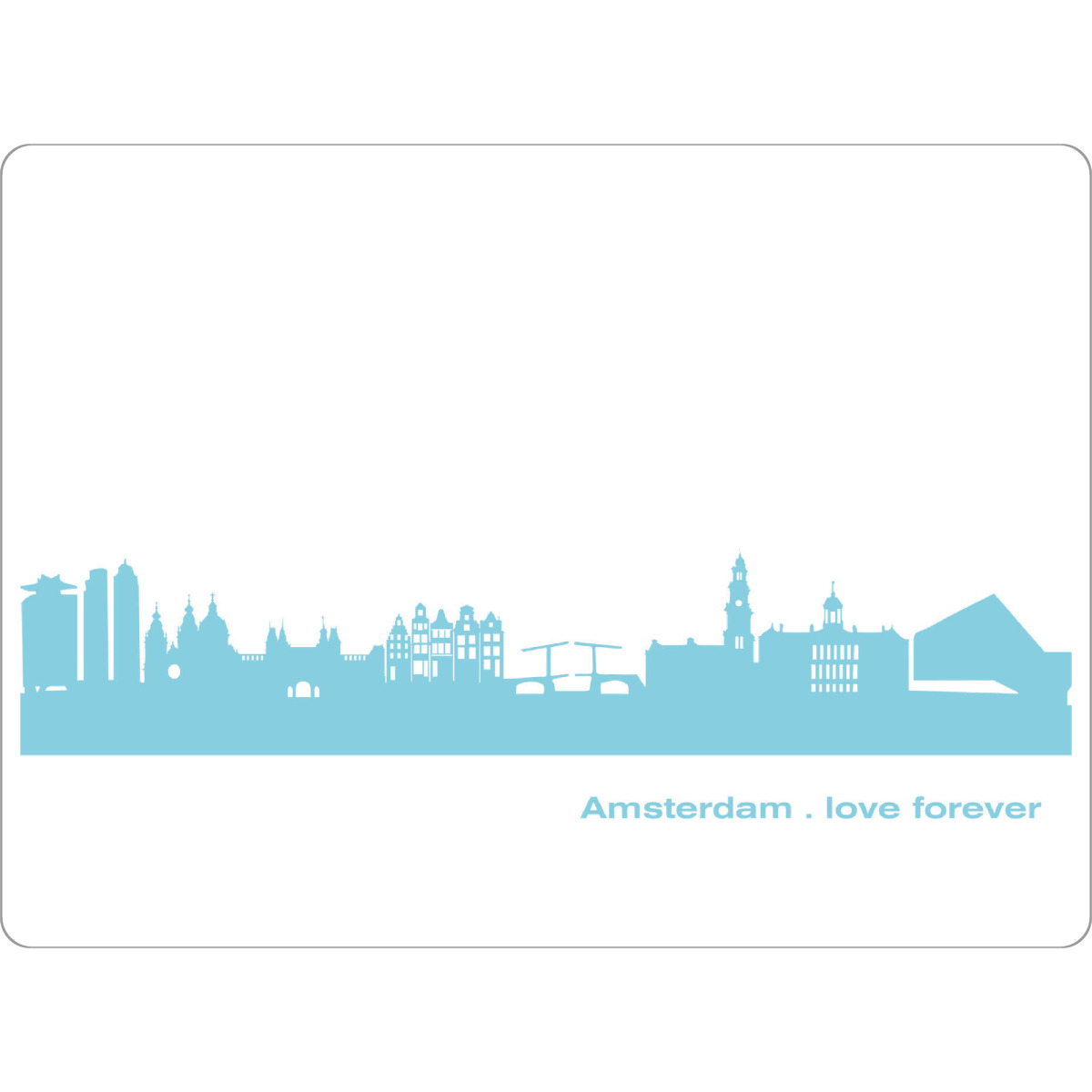 Tischset "Amsterdam 08 Skyline Pastel-Blue Print monochrome" artboxONE - Städte,Abstrakt,Architektur,Weihnachten,Städte / Amsterdam
